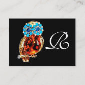 Carte De Visite JEWEL OWL, Or, Turquase Bleue, Topaz Perle Blanche (Dos)