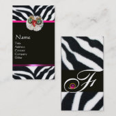 CARTE DE VISITE JEWEL OWL ROSE BLACK ZEBRA FUR MONOGRAM (Devant / Derrière)