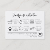 Carte De Visite Jewelry Care White Chic Script Thank You Card (Dos)