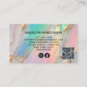 Carte De Visite Jewelry Opal Brush Gold QR Code Social Media (Dos)