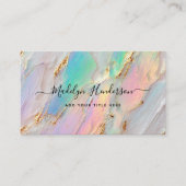 Carte De Visite Jewelry Opal Brush Gold QR Code Social Media (Devant)