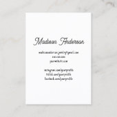 Carte De Visite Joaillerie à visage blanc mignonne Écran d'oreille (Dos)