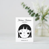 Carte De Visite Joaillerie à visage blanc mignonne Écran d'oreille (Debout devant)