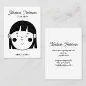 Carte De Visite Joaillerie à visage blanc mignonne Écran d'oreille (Devant / Derrière)