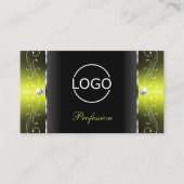 Carte De Visite Joaillerie élégante noire et Jaune braguée ajouter (Devant)