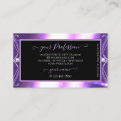 Carte De Visite Joaillerie Ornate Noir Violet Joyaux avec logo (Dos)