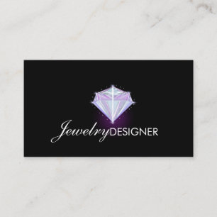 Carte De Visite Joaillier Designer Gem Crystal Purple Black