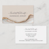 Carte De Visite Joaillier Designer Parties scintillant or rose Por (Devant / Derrière)