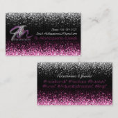 Carte De Visite Joaillier en pluie parties scintillant blanc et ro (Devant / Derrière)