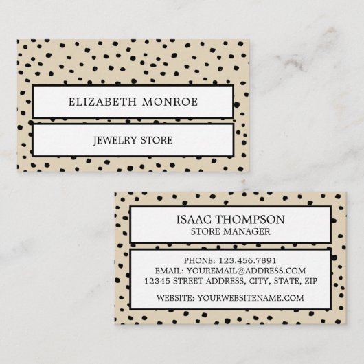 Carte De Visite Joaillier pointu (Devant / Derrière)