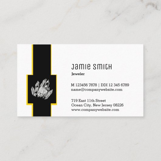 Carte De Visite Joaillier professionnel noir et blanc QR Code (Dos)