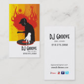Carte De Visite Jockey de disque de cannelure de disc-jockey - (Devant / Derrière)