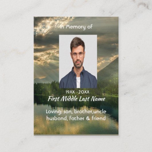 Carte De Visite John 11: 25, Scripture Celebration of Life Service (Devant)