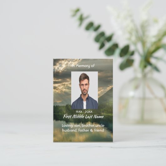 Carte De Visite John 11: 25, Scripture Celebration of Life Service (Debout devant)