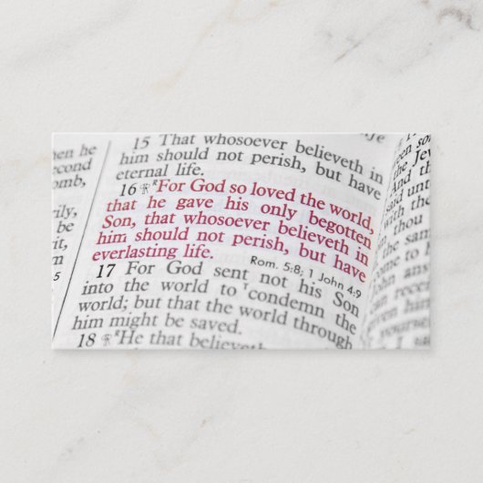 Carte De Visite John 3:16 (Devant)