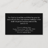 Carte De Visite John 3:16 Custom Scripture Christian Church Pastor (Dos)