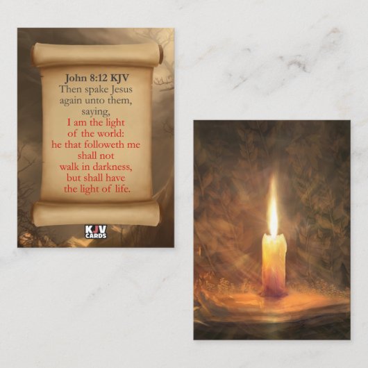 Carte De Visite John 8:12 (Devant / Derrière)