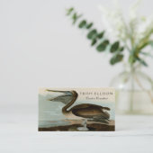 Carte De Visite John James Audubon Peinture Pélicane Brown (Debout devant)