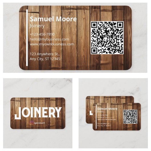 Carte De Visite Joinery Modèle Conception Bois