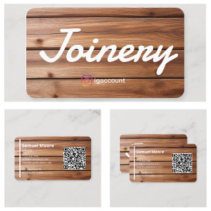 Carte De Visite Joinery modèle QR Code