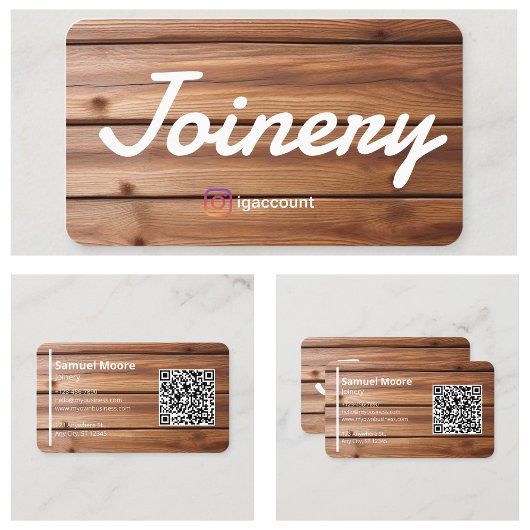 Carte De Visite Joinery modèle QR Code