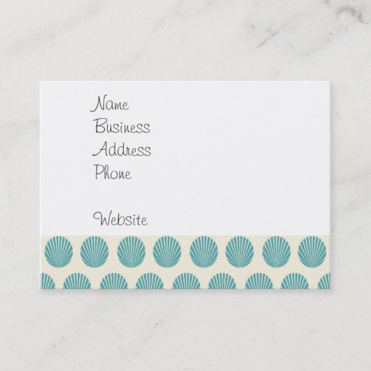 Carte De Visite Joli Aqua Turquoise Blue Shell Beach Motif Cadeaux (Devant)