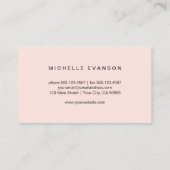 Carte De Visite Joli Aquarelle Papillon Logo rose pâle (Dos)