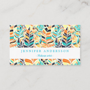 Carte De Visite Joli boho coloré feuille motif