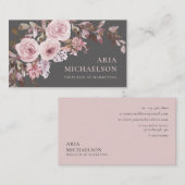 Carte De Visite Joli bouquet floral sur Elegant Grey (Devant / Derrière)