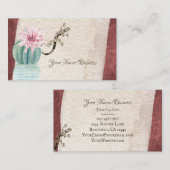 Carte De Visite Joli Cactus avec Fleur et Gecko Sud-Ouest (Devant / Derrière)