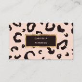 Carte De Visite Joli cadre Leopard Or rose mode (Devant)