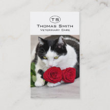 Joli chat avec la rose rouge