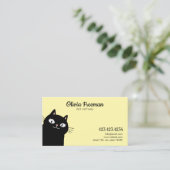 Carte De Visite Joli chat noir et jaune Illustration Pièce assise (Debout devant)
