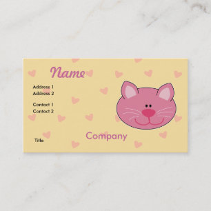 Carte De Visite Joli Chat Rose Mignon