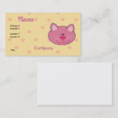 Carte De Visite Joli Chat Rose Mignon (Devant / Derrière)