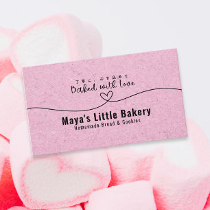 Carte De Visite Joli Chef Pâtissier en Kraft Rose pour la Pâtisser