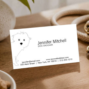 Carte De Visite Joli Chien Blanc Qui Regarde