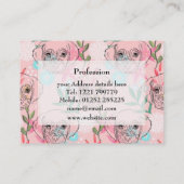 Carte De Visite Joli Chien Chien et Fleurs Roses Art Créatif (Dos)