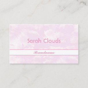 Carte De Visite Joli ciel rose pastel nuages à la mode pour filles