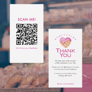 Carte De Visite Joli code QR pour laisser un avis sur les gaufres