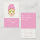 Carte De Visite Joli Concombre Yeux Spa Dame (Devant / Derrière)