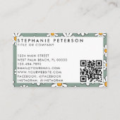 Carte De Visite Joli Daisy Floral Personnalisé Logo QR Code (Dos)