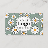 Carte De Visite Joli Daisy Floral Personnalisé Logo QR Code (Devant)