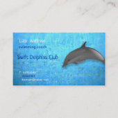 Carte De Visite Joli dauphin - coach de natation (Devant)