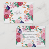 Carte De Visite Joli design de fleurs d'été (Devant / Derrière)
