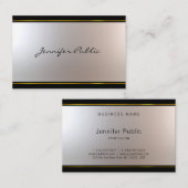 Carte De Visite Joli design moderne de script manuscrit attrayant (Devant / Derrière)