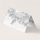 Carte De Visite Joli Doodé à fleurs et confetti noir blanc (Dos)
