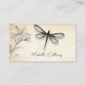 Carte De Visite Joli Dragonfly Sketch Journal Vintage (Devant)