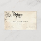 Carte De Visite Joli Dragonfly Sketch Journal Vintage (Dos)