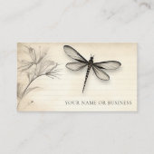 Carte De Visite Joli Dragonfly Sketch Journal Vintage (Devant)